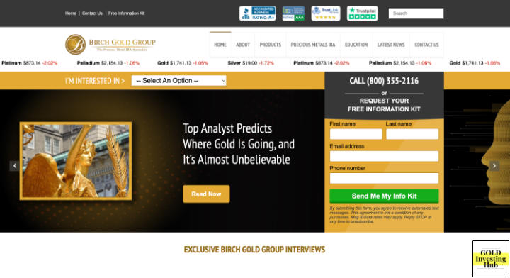 Birch Gold Group website